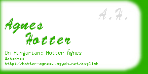 agnes hotter business card